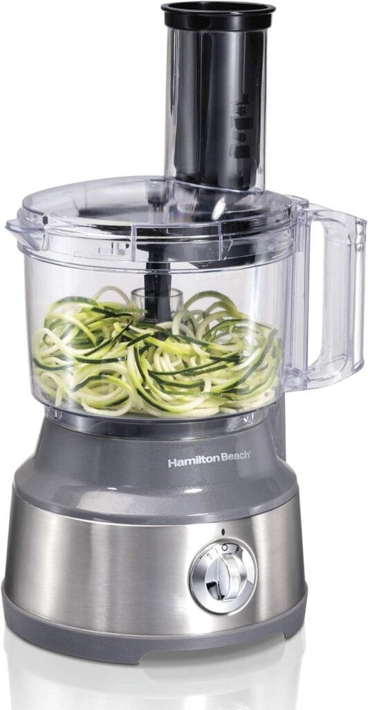 Hamilton Beach Food Processor Vegetable Chopper for Slicing, Shredding, Mincing, and Puree, 10 Cups + Easy Clean Bowl Scraper, Black and Stainless Steel (70730) Hamilton Beach Food Processor Vegetable Chopper for Slicing, Shredding, Mincing, and Puree, 10 Cups + Easy Clean Bowl Scraper, Black and Stainless Steel (70730)