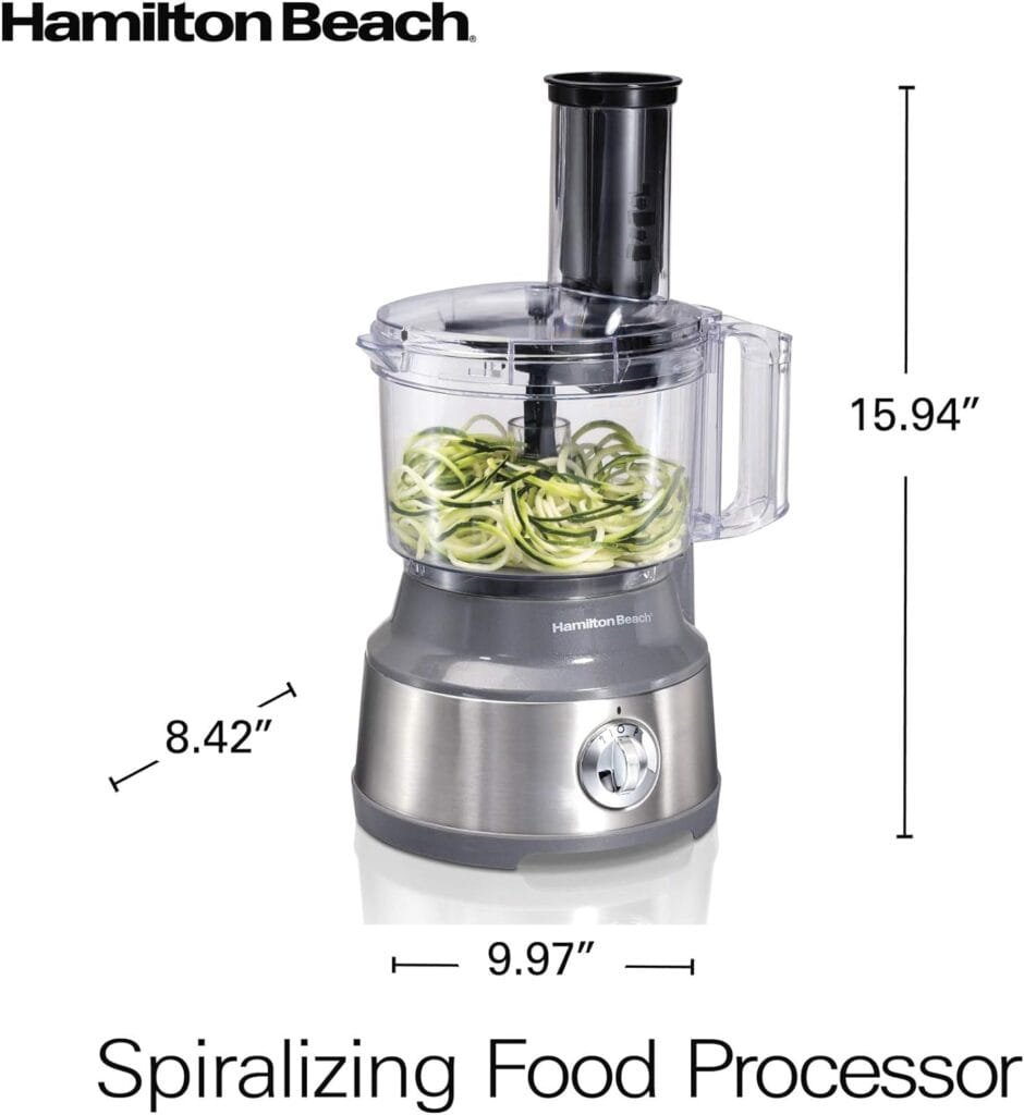Hamilton Beach Food Processor Vegetable Chopper for Slicing, Shredding, Mincing, and Puree, 10 Cups + Easy Clean Bowl Scraper, Black and Stainless Steel (70730) Hamilton Beach Food Processor Vegetable Chopper for Slicing, Shredding, Mincing, and Puree, 10 Cups + Easy Clean Bowl Scraper, Black and Stainless Steel (70730)