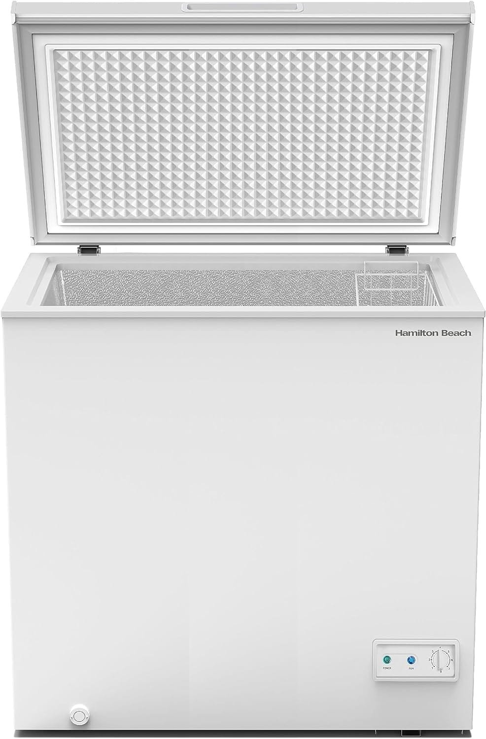 Hamilton Beach HBFRF1006 Chest Freezer-Adjustable Thermostat-Removable Vinyl Coated Wire Basket-Easy Defrost Drain-10 Cubic Feet, 10 cu ft, White Hamilton Beach HBFRF1006 Chest Freezer-Adjustable Thermostat-Removable Vinyl Coated Wire Basket-Easy Defrost Drain-10 Cubic Feet, 10 cu ft, White