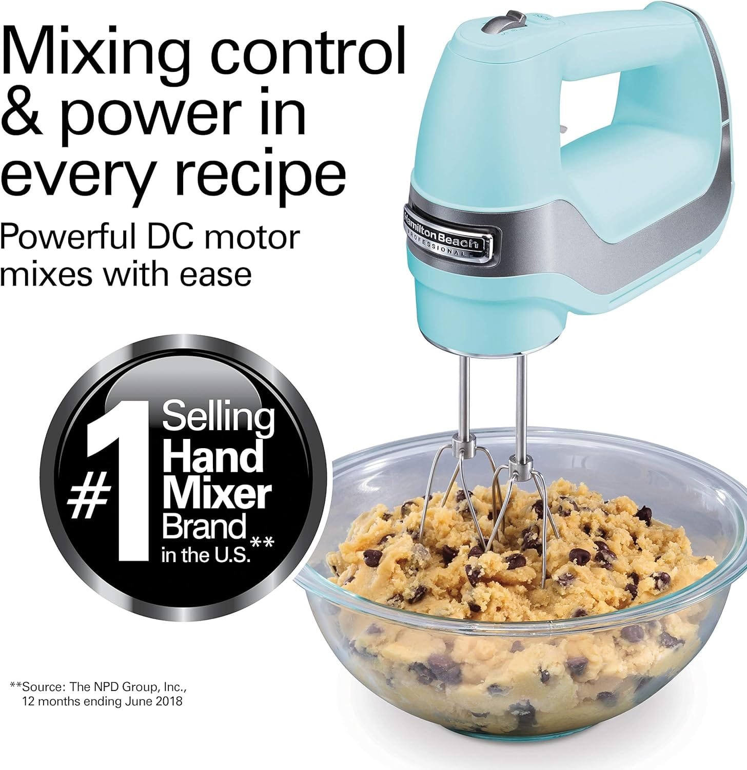 Hamilton Beach Professional 5-Speed Electric Hand Mixer with Snap-On Storage Case, QuickBurst, Stainless Steel Twisted Wire Beaters and Whisk, Mint (62658) Hamilton Beach Professional 5-Speed Electric Hand Mixer with Snap-On Storage Case, QuickBurst, Stainless Steel Twisted Wire Beaters and Whisk, Mint (62658)