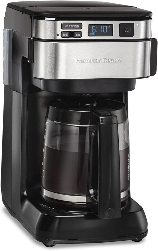 Hamilton Beach Programmable Coffee Maker, 12 Cups, Front Access Easy Fill, Pause Serve, 3 Brewing Options, Black (46310) Hamilton Beach Programmable Coffee Maker, 12 Cups, Front Access Easy Fill, Pause Serve, 3 Brewing Options, Black (46310)