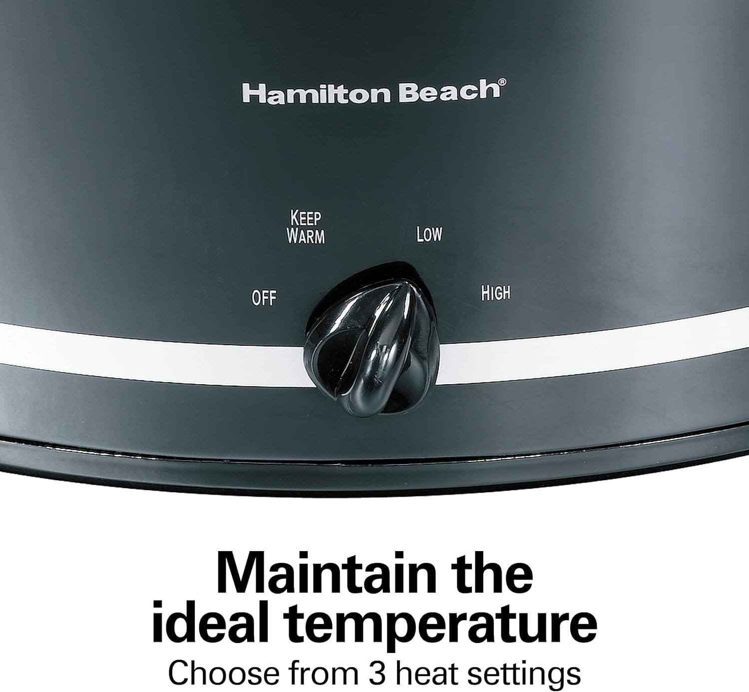 Hamilton Beach Slow Cooker with 3 Cooking Settings, Dishwasher-Safe Stoneware Crock  Glass, 8-Quart Built-In Lid Rest, Black