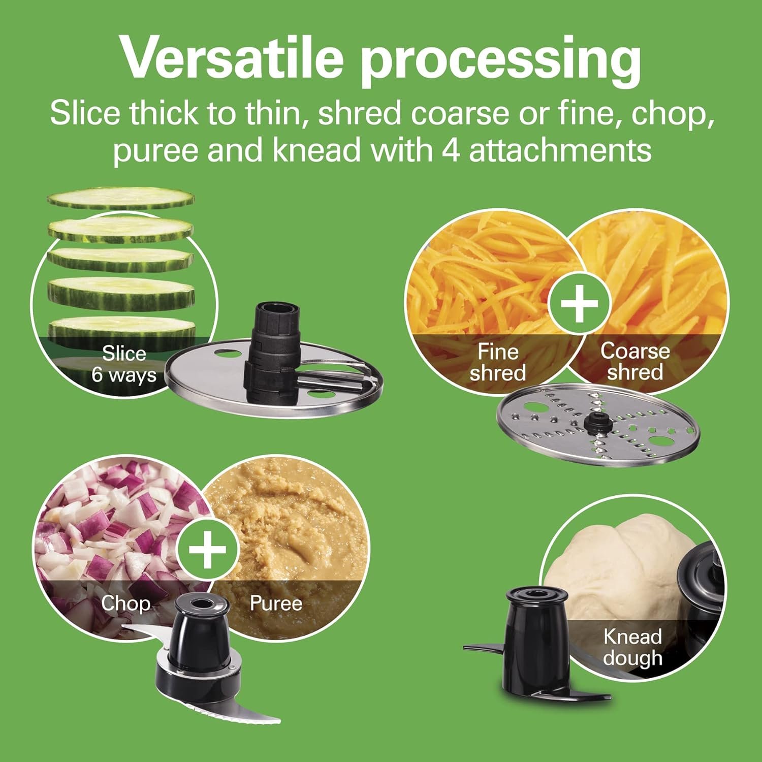 Hamilton Beach Stack  Snap 8-Cup Food Processor  Vegetable Chopper with Adjustable Slicing Blade, Built-in Bowl Scraper  Storage Case, Silver (70820) Hamilton Beach Stack  Snap 8-Cup Food Processor  Vegetable Chopper with Adjustable Slicing Blade, Built-in Bowl Scraper  Storage Case, Silver (70820)