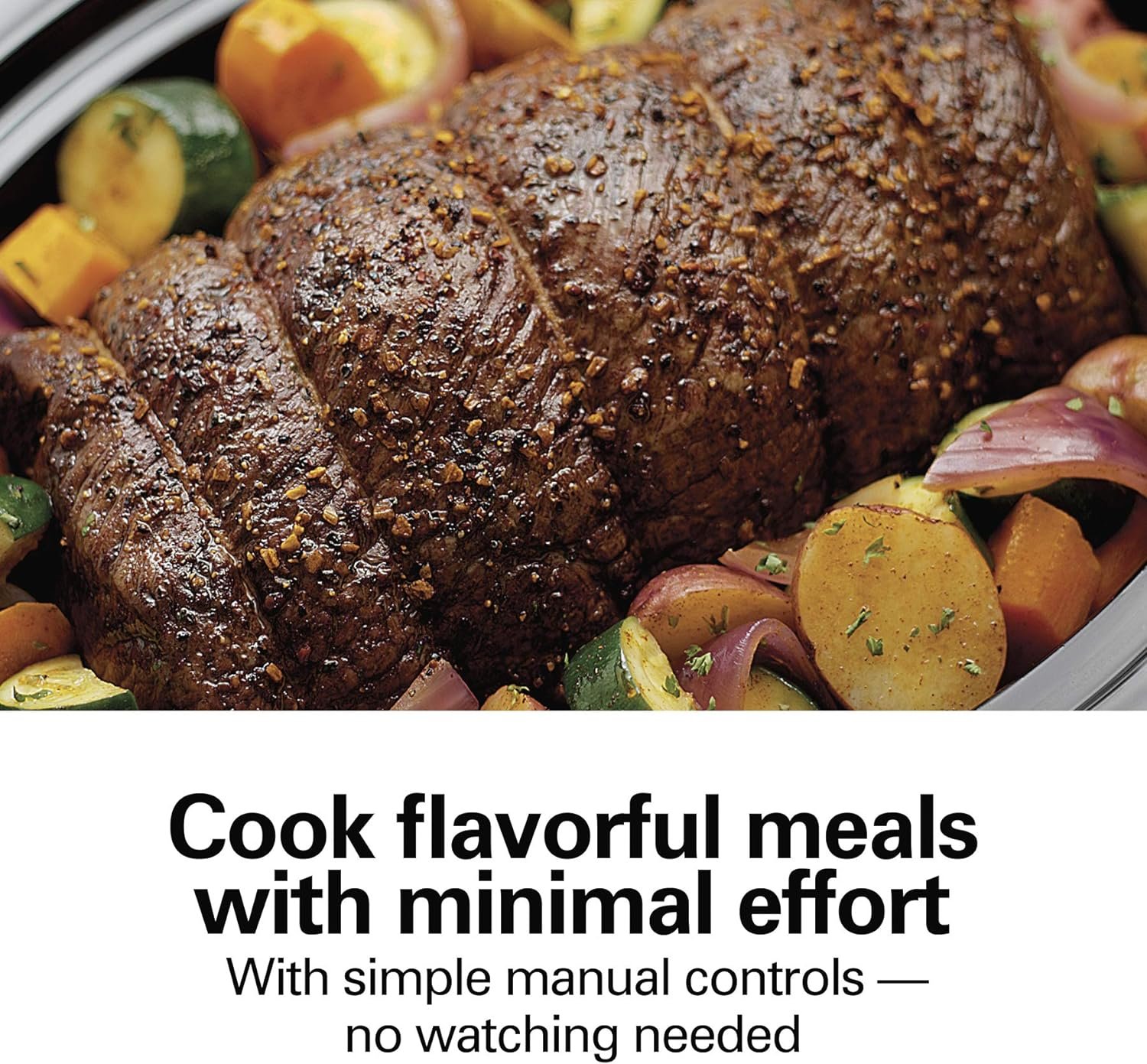 Hamilton Beach Stay or Go Portable Slow Cooker with Lid Lock, Dishwasher-Safe Crock, 6-Quart, Black 33261