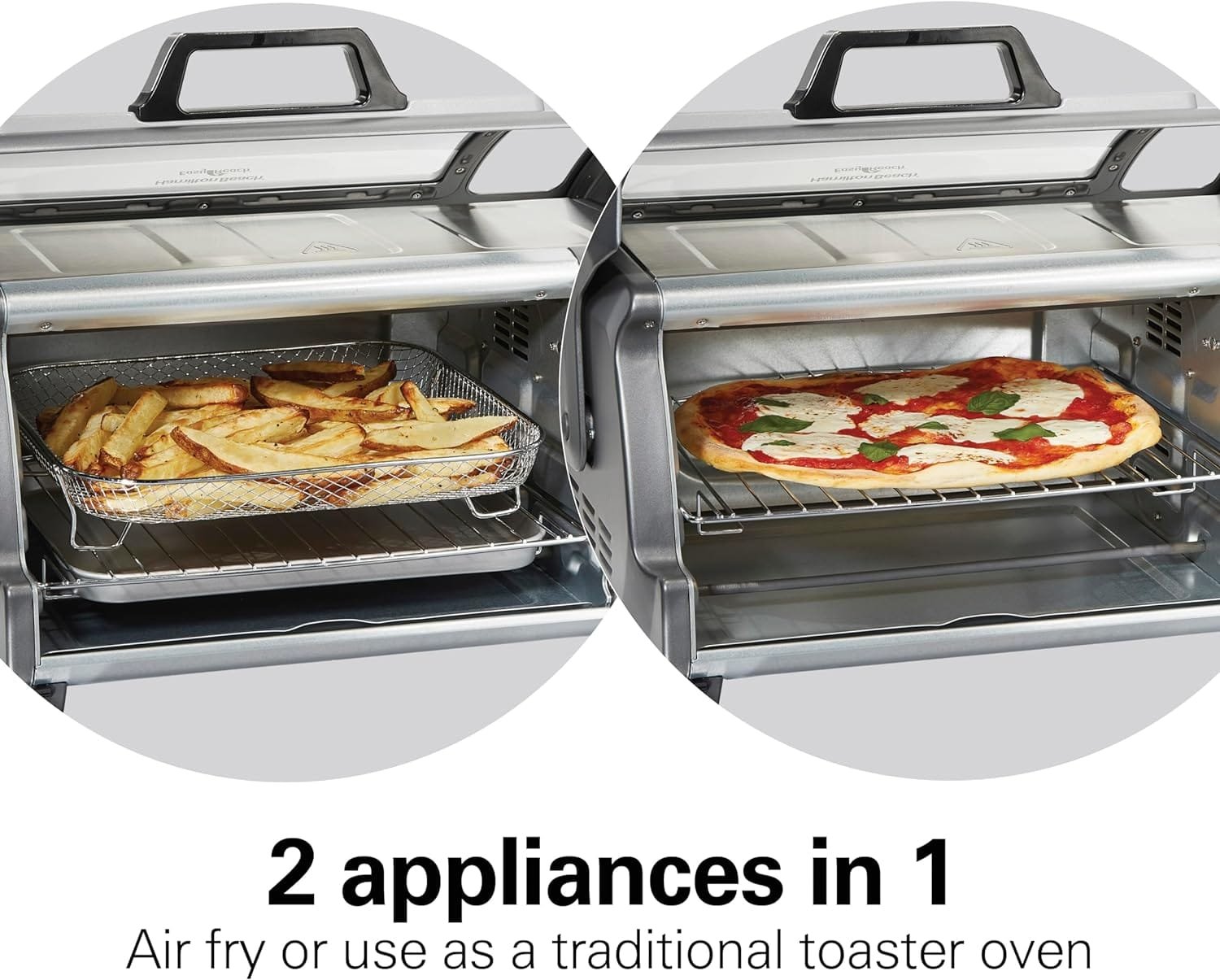Hamilton Beach Toaster Oven Air Fryer Combo with Large Capacity, Fits 6 Slices or 12” Pizza, 4 Cooking Functions for Convection, Bake, Broil, Roll-Top Door, Easy Reach Sure-Crisp, Stainless Steel Hamilton Beach Toaster Oven Air Fryer Combo with Large Capacity, Fits 6 Slices or 12” Pizza, 4 Cooking Functions for Convection, Bake, Broil, Roll-Top Door, Easy Reach Sure-Crisp, Stainless Steel