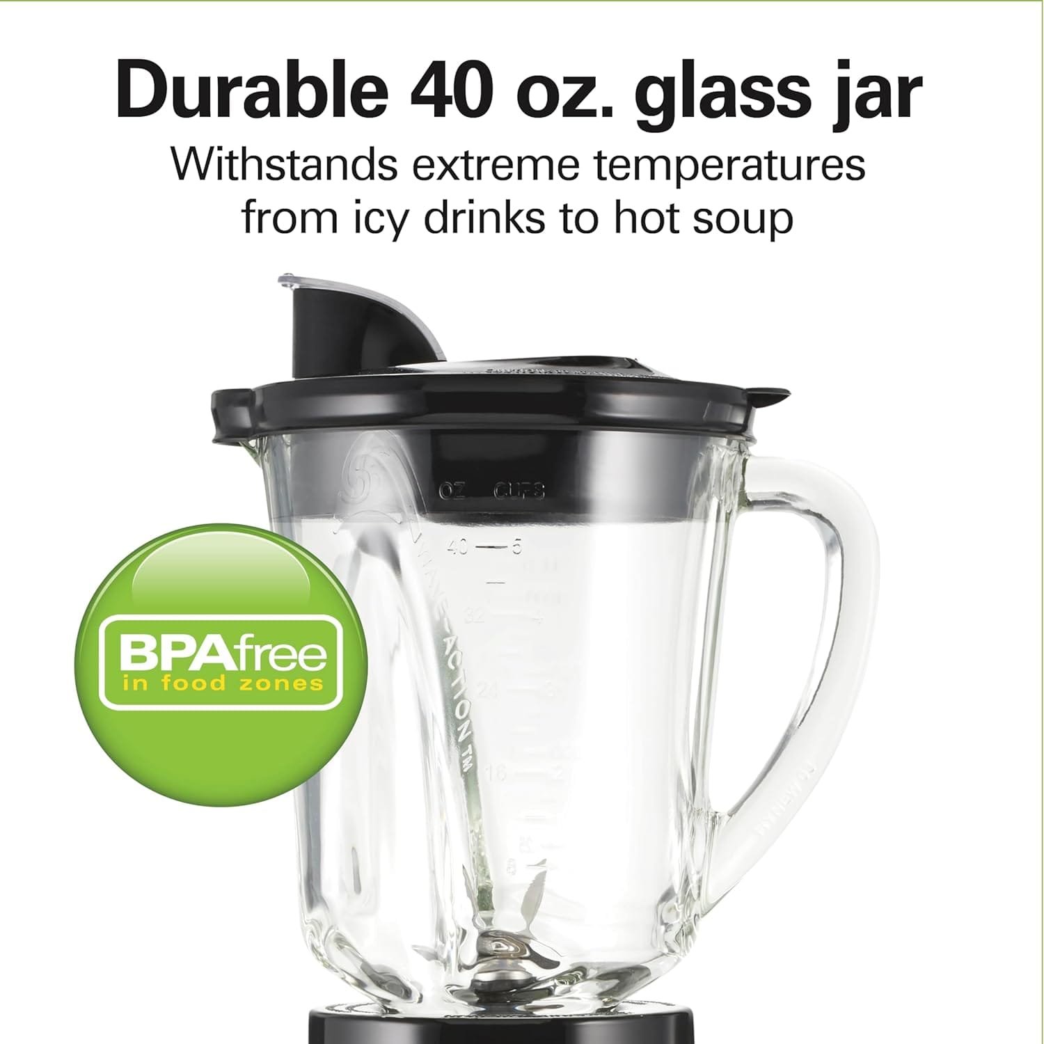 Hamilton Beach Wave Crusher Blender for Shakes and Smoothies, Puree, Crush Ice, With 40oz Glass Jar and 20oz Blend-In Portable Travel Jar, 6 Functions, Gray (58181) Hamilton Beach Wave Crusher Blender for Shakes and Smoothies, Puree, Crush Ice, With 40oz Glass Jar and 20oz Blend-In Portable Travel Jar, 6 Functions, Gray (58181)