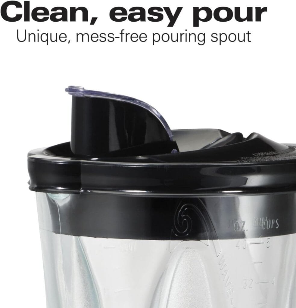 Hamilton Beach Wave Crusher Blender For Shakes and Smoothies With 40 Oz Glass Jar and 14 Functions, Ice Sabre Blades  700 Watts for Consistently Smooth Results, Black + Stainless Steel (54221)