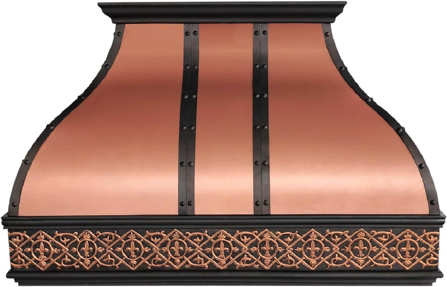 Handcrafted Custom Copper Range Hood with Commercial Grade Hood SUS304 Vent with Liner and Fan Motor, Baffle Filter, High CFM, with Beehive-Natural CopperH2PA-LBNI4848 Handcrafted Custom Copper Range Hood with Commercial Grade Hood SUS304 Vent with Liner and Fan Motor, Baffle Filter, High CFM, with Beehive-Natural CopperH2PA-LBNI4848