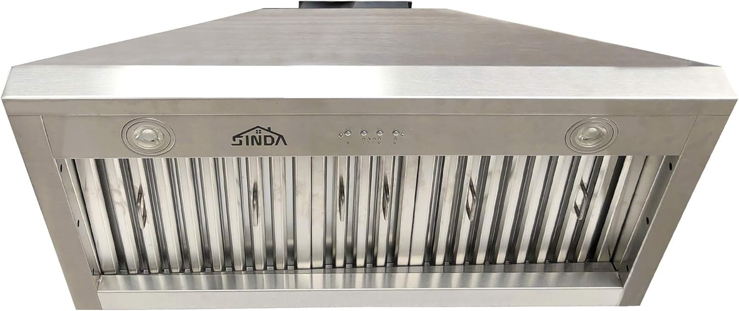 Handcrafted Custom Copper Range Hood with Commercial Grade Hood SUS304 Vent with Liner and Fan Motor, Baffle Filter, High CFM, 42Wx30H, H26S-NI4230 Handcrafted Custom Copper Range Hood with Commercial Grade Hood SUS304 Vent with Liner and Fan Motor, Baffle Filter, High CFM, 42Wx30H, H26S-NI4230