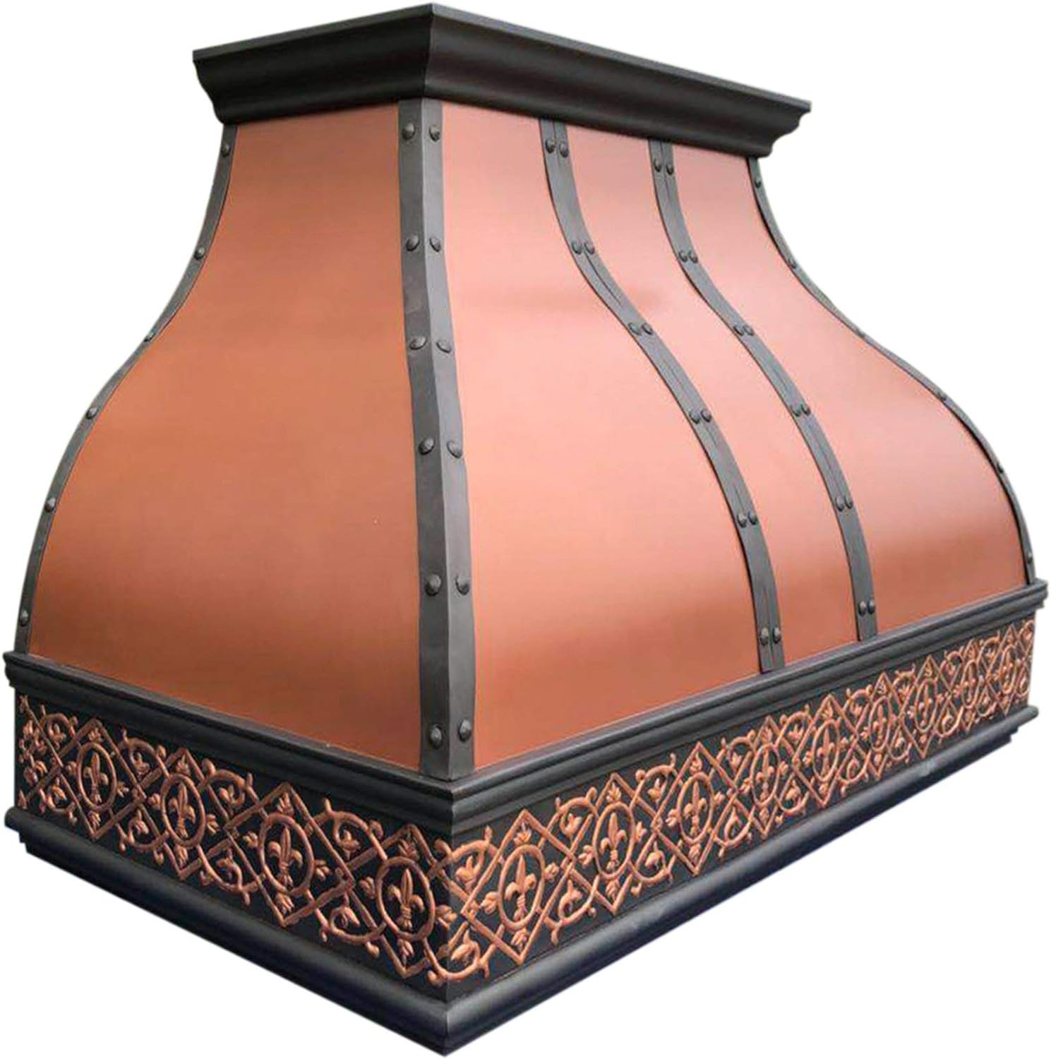 Handcrafted Custom Copper Range Hood with Commercial Grade Hood SUS304 Vent with Liner and Fan Motor, Baffle Filter, High CFM, with Beehive-Natural CopperH2PA-LBNI4848 Handcrafted Custom Copper Range Hood with Commercial Grade Hood SUS304 Vent with Liner and Fan Motor, Baffle Filter, High CFM, with Beehive-Natural CopperH2PA-LBNI4848