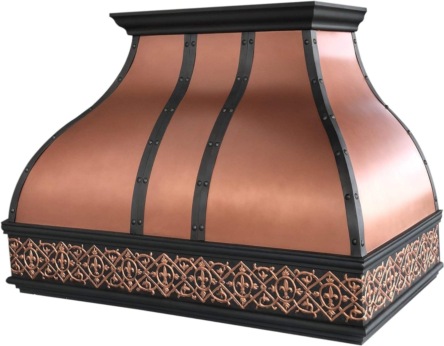 Handcrafted Custom Copper Range Hood with Commercial Grade Hood SUS304 Vent with Liner and Fan Motor, Baffle Filter, High CFM, with Beehive-Natural CopperH2PA-LBNI4848 Handcrafted Custom Copper Range Hood with Commercial Grade Hood SUS304 Vent with Liner and Fan Motor, Baffle Filter, High CFM, with Beehive-Natural CopperH2PA-LBNI4848