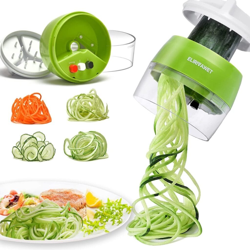 Handheld Spiralizer Vegetable Slicer, 4 in 1 Heavy Duty Veggie Spiral Cutter - Zoodle Pasta Spaghetti Maker 8.47cm Handheld Spiralizer Vegetable Slicer, 4 in 1 Heavy Duty Veggie Spiral Cutter - Zoodle Pasta Spaghetti Maker 8.47cm