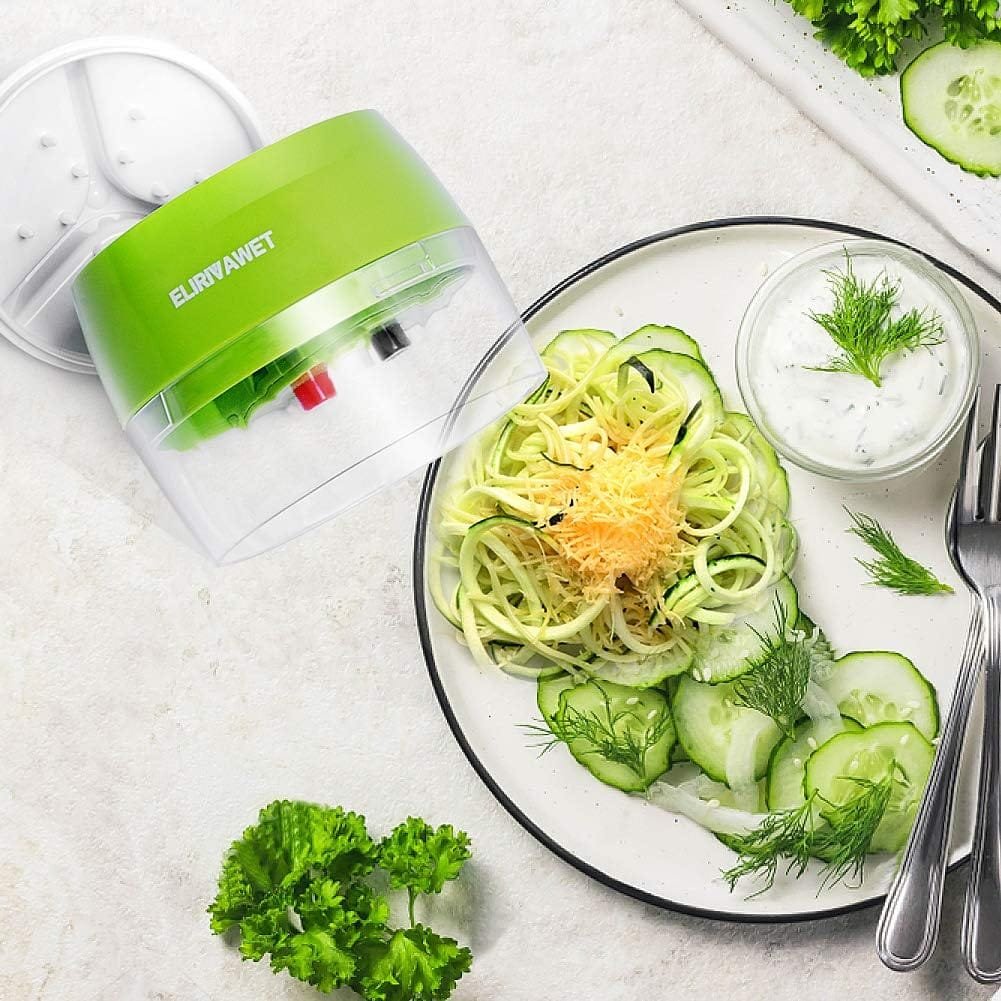 Handheld Spiralizer Vegetable Slicer, 4 in 1 Heavy Duty Veggie Spiral Cutter - Zoodle Pasta Spaghetti Maker 8.47cm Handheld Spiralizer Vegetable Slicer, 4 in 1 Heavy Duty Veggie Spiral Cutter - Zoodle Pasta Spaghetti Maker 8.47cm