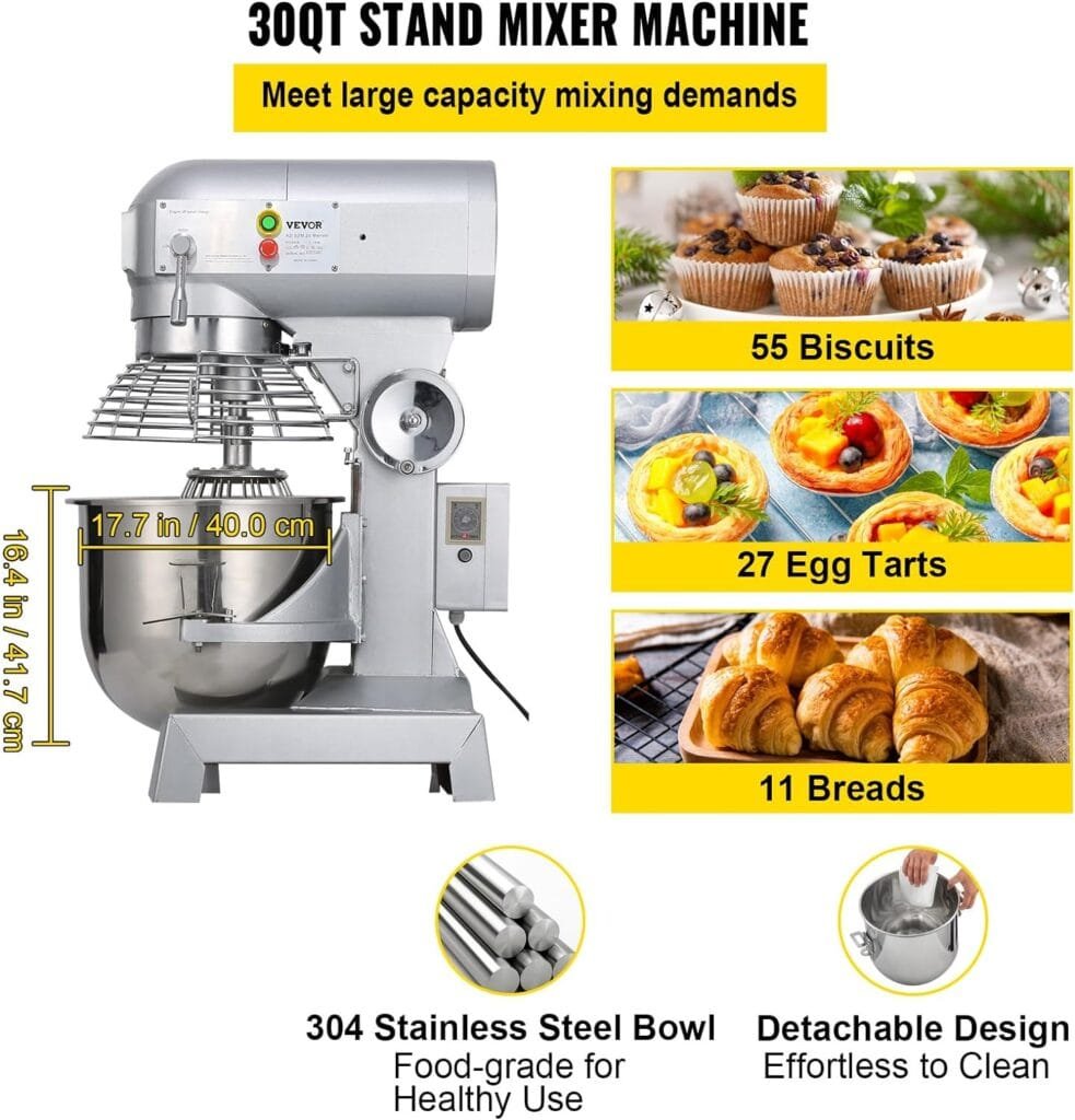 Happybuy 30Qt Commercial Food Mixer with Timing Function, Commercial Mixer 1250W Stainless Steel Bowl Heavy Duty Electric Food Mixer Commercial with 3 Speeds Adjustable, Perfect for Bakery Pizzeria Happybuy 30Qt Commercial Food Mixer with Timing Function, Commercial Mixer 1250W Stainless Steel Bowl Heavy Duty Electric Food Mixer Commercial with 3 Speeds Adjustable, Perfect for Bakery Pizzeria