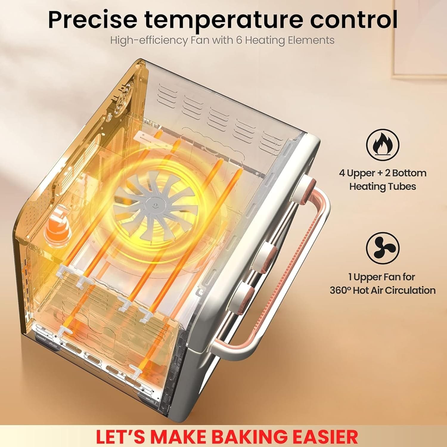 Hauswirt Air Fryer conventional oven k3,6-in-1 Combo,19L Extra Capacity Air Fryer,Baking and Frying Integrated,1250 Watts,150°F - 450°F，Non-Stick, Stainless Steel,Online Recipe Booklet