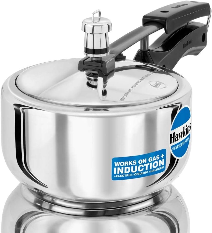 Hawkins B25 Pressure Cooker, 2 Litre, Silver Hawkins B25 Pressure Cooker, 2 Litre, Silver