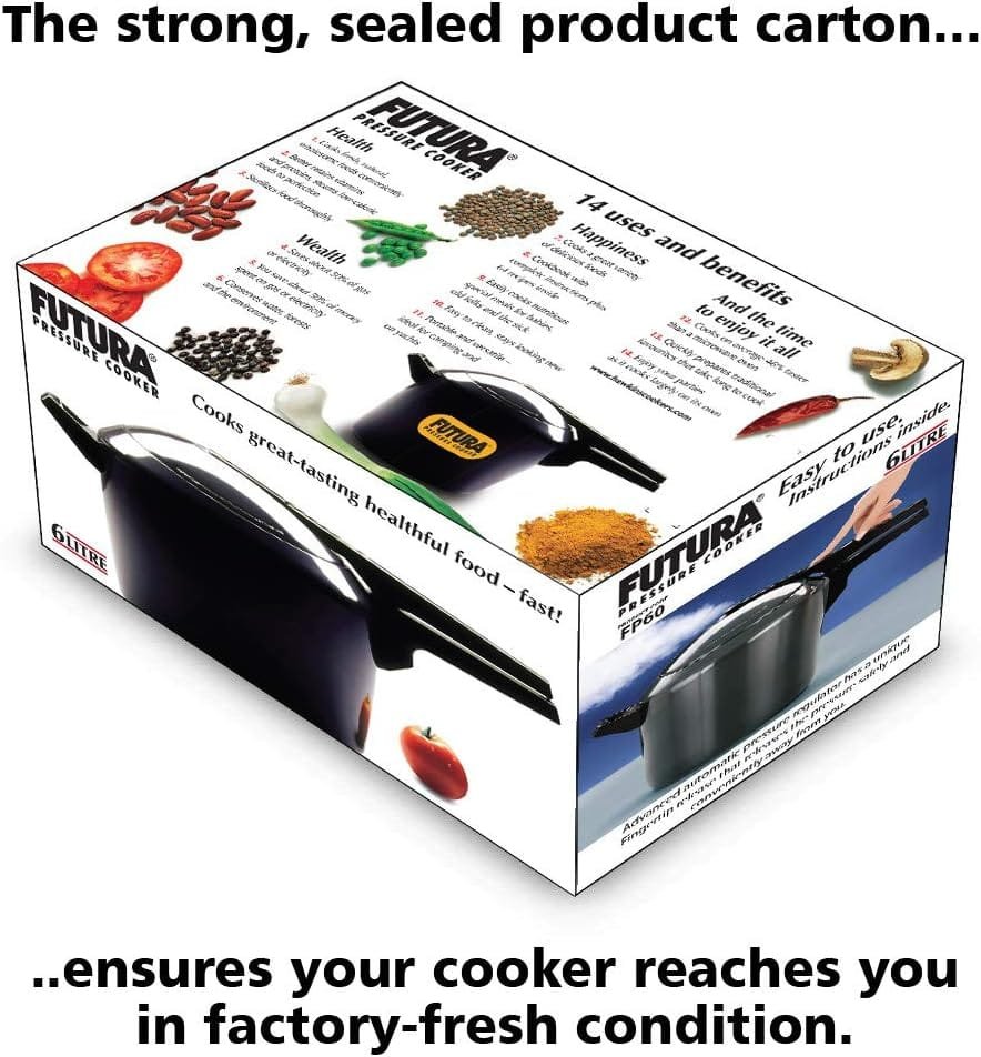 Hawkins Futura 3 Litre Pressure Cooker, Hard Anodised Inner Lid Pressure Cooker, Pan Cooker, Black (FP30)