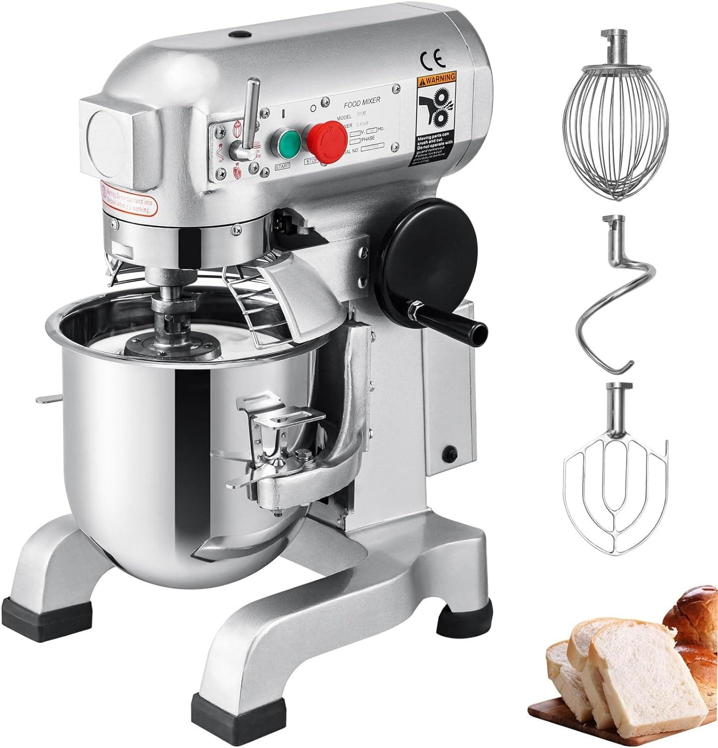 Heavy Duty 30Qt Commercial Food Mixer with 3 Speeds - Ideal for Schools, Bakeries, and Restaurants