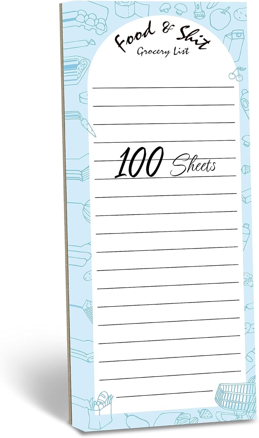 Hebayy 100 Sheets Grocery List, Magnet Notepad FoodShit Funny Shopping List Magnetic Tear Off Memo Note To Do List Planner for Refrigerator (3 x 8)