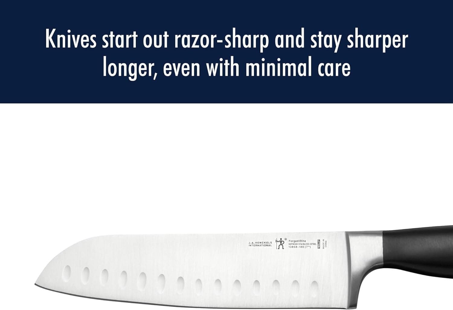 HENCKELS Forged Elite Razor-Sharp 2-Piece Santoku Knife Set, German Engineered Informed by 100+ Years of Mastery
