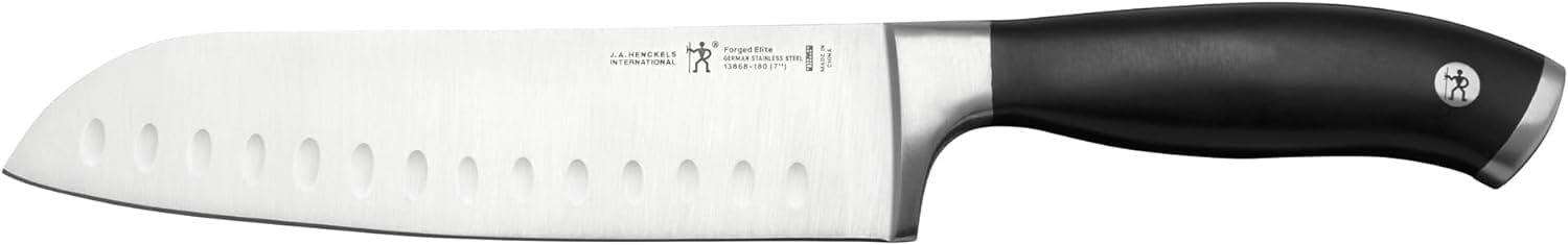 HENCKELS Forged Elite Razor-Sharp 2-Piece Santoku Knife Set, German Engineered Informed by 100+ Years of Mastery