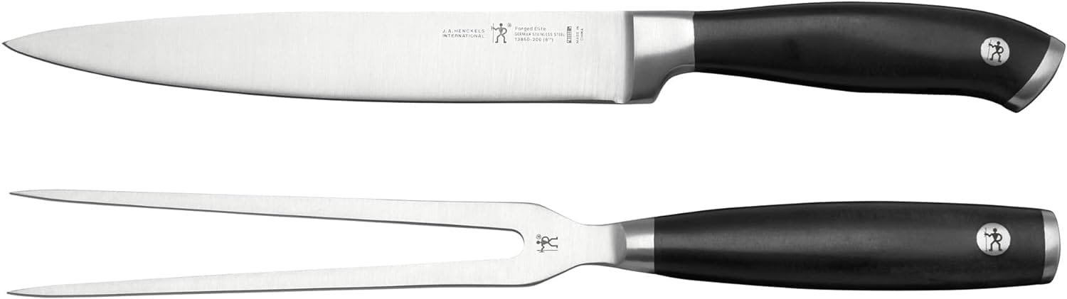 HENCKELS Forged Elite Razor-Sharp 2-Piece Santoku Knife Set, German Engineered Informed by 100+ Years of Mastery