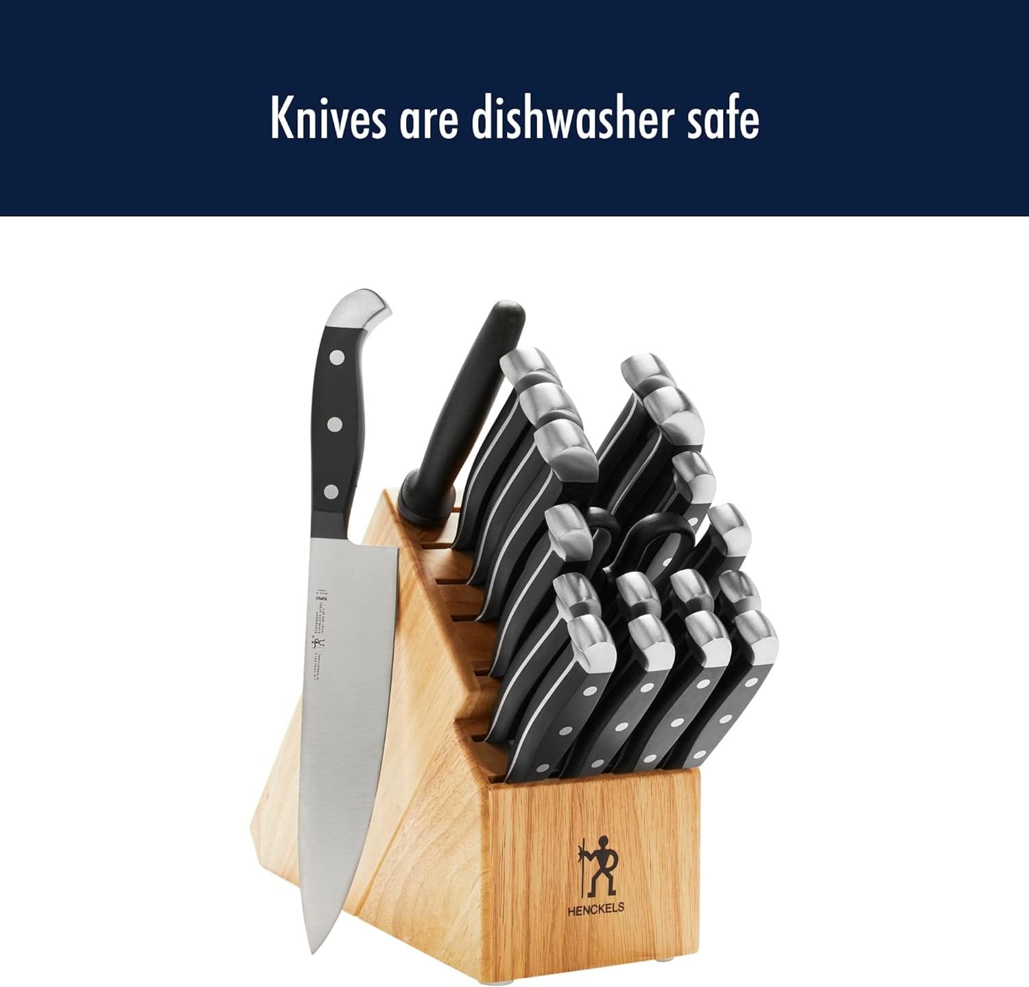 HENCKELS Premium Quality 15-Piece Knife Set with Block, Razor-Sharp, German Engineered Knife Informed by over 100 Years of Masterful Knife Making, Lightweight and Strong, Dishwasher Safe
