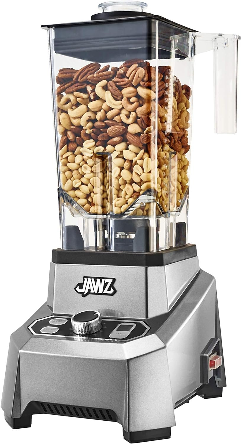 High Performance Blender, 64 Oz Professional Grade Countertop Blender, Food Processor, Juicer, Smoothie or Nut Butter Maker, Simple 2 Speed Toggle Switch w Pulse, Stainless Steel Blades, Silver