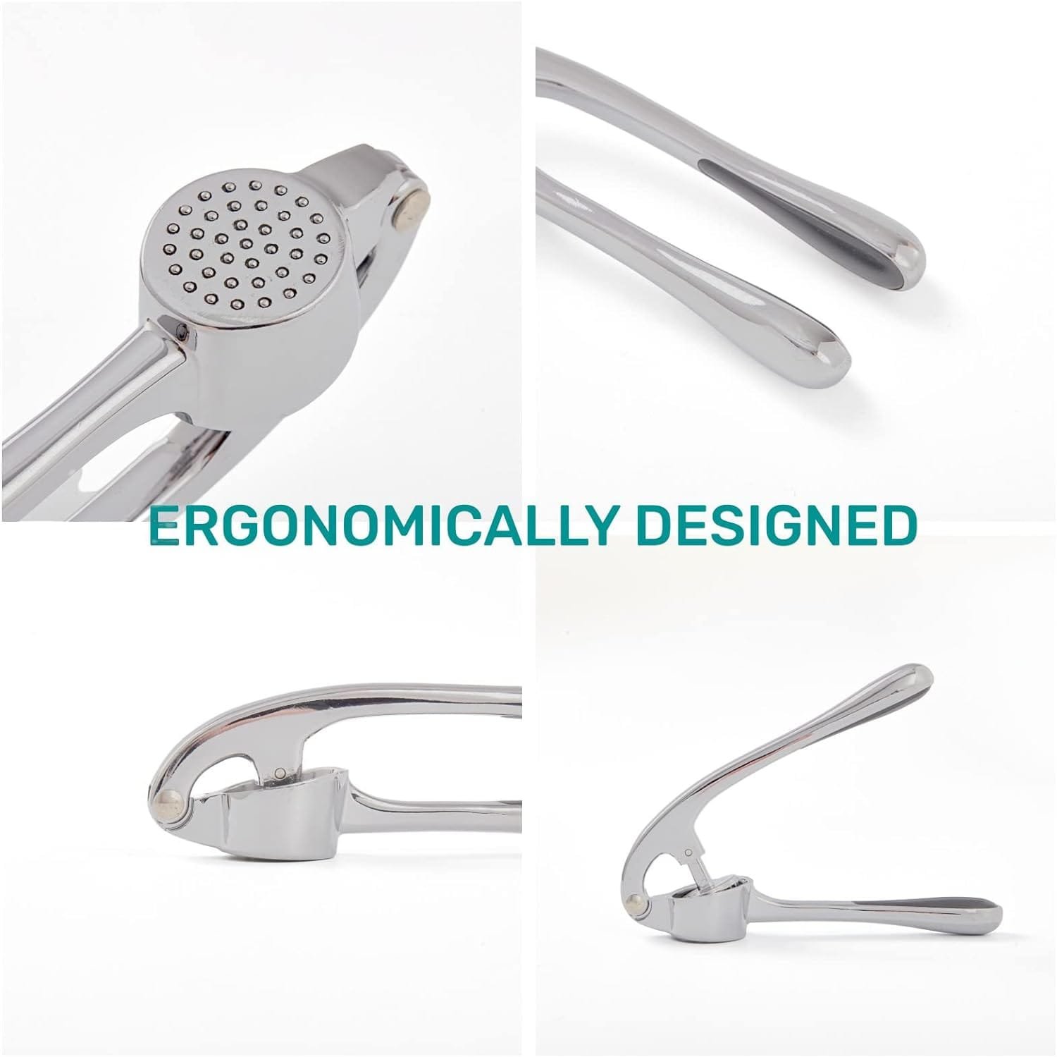 HiramWare Garlic Press, Premium Rust Proof Kitchen Garlic Mincer Crusher Squeezer with Ergonomic handle, Ginger Crusher with Good Grip, Easy to Clean, Dishwasher Safe HiramWare Garlic Press, Premium Rust Proof Kitchen Garlic Mincer Crusher Squeezer with Ergonomic handle, Ginger Crusher with Good Grip, Easy to Clean, Dishwasher Safe