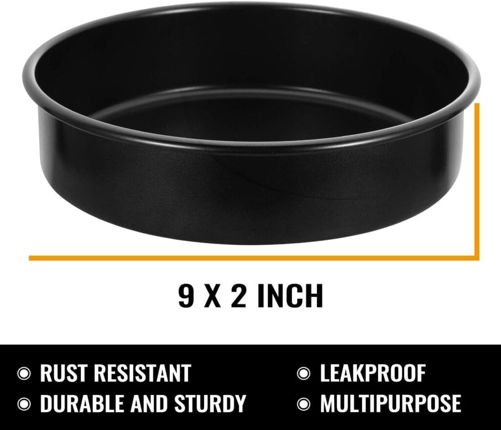 HIWARE 8-Inch Round Cake Pan Set of 3, Nonstick Baking Cake Pans with 90 Pieces Parchment Paper, Dishwasher Safe HIWARE 8-Inch Round Cake Pan Set of 3, Nonstick Baking Cake Pans with 90 Pieces Parchment Paper, Dishwasher Safe