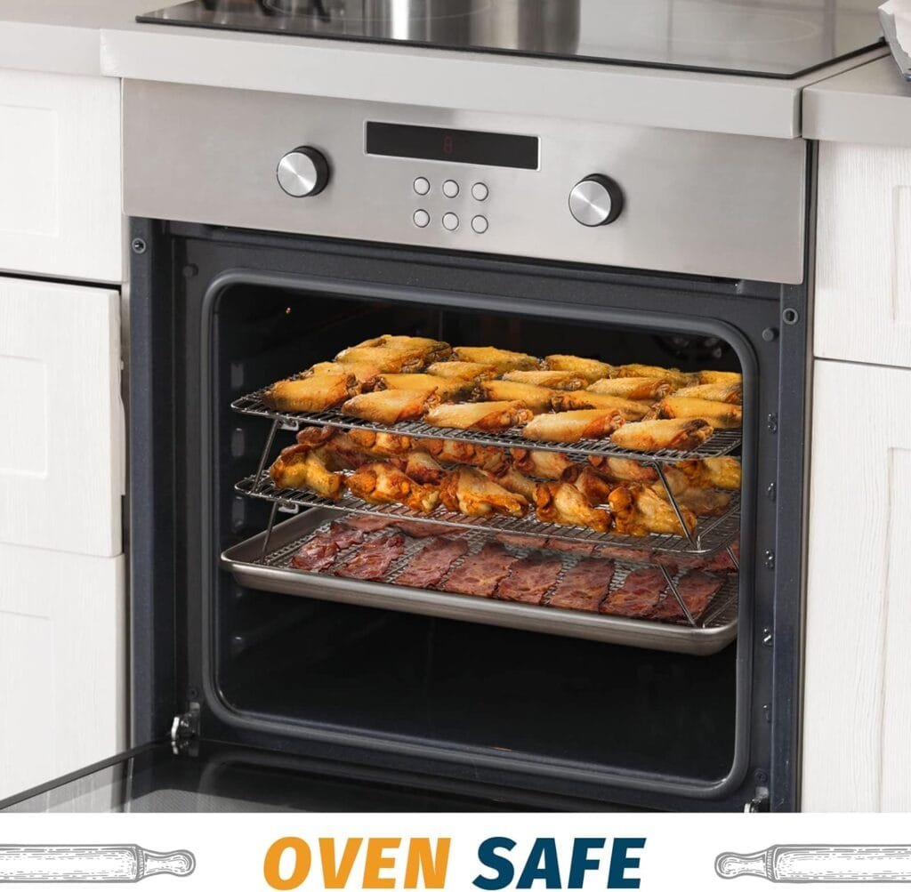 HIWARE Stainless Steel Stackable Cooling Rack for Baking, 3 Tier 12”x 16.5”,Oven Dishwasher Salf and Fit Half Sheet,Wire Cooling Racks for Cookie, Pizza, Cake HIWARE Stainless Steel Stackable Cooling Rack for Baking, 3 Tier 12”x 16.5”,Oven Dishwasher Salf and Fit Half Sheet,Wire Cooling Racks for Cookie, Pizza, Cake