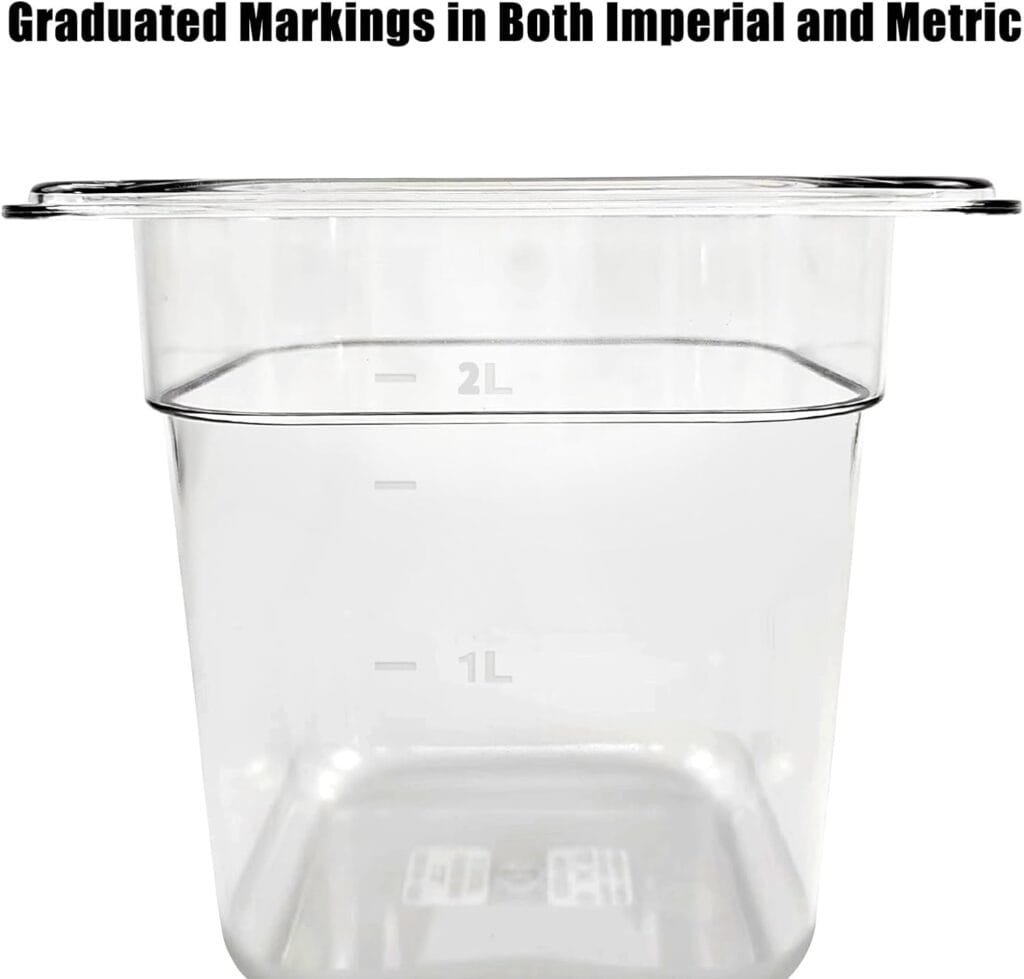 Hlimior 8 Pack Plastic Clear Food Pan 1/6 Size 6 Deep Acrylic Food Storage Containers Stackable Polycarbonate Pan with Capacity Indicator Commercial Hotel Pans for Kitchen Restaurant Food Prep Hlimior 8 Pack Plastic Clear Food Pan 1/6 Size 6 Deep Acrylic Food Storage Containers Stackable Polycarbonate Pan with Capacity Indicator Commercial Hotel Pans for Kitchen Restaurant Food Prep