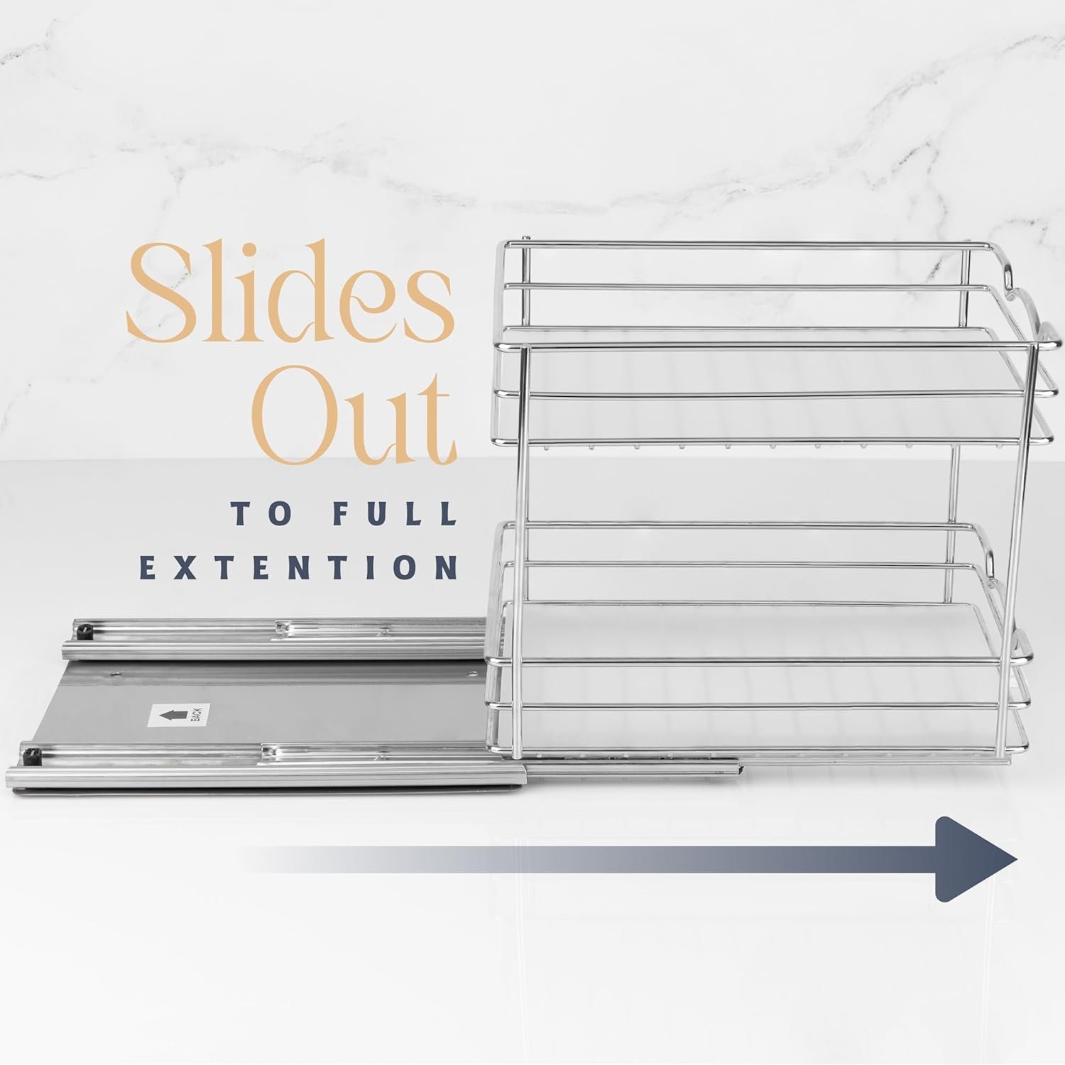 HOLDN’ STORAGE Pull Out Spice Rack Organizer for Cabinet, Heavy Duty-5 Year Limited Warranty-4.5 W Slide Out Spice Rack -Fits Spices, Sauces, Cans etc. Requires at least 4.9” Cabinet Opening