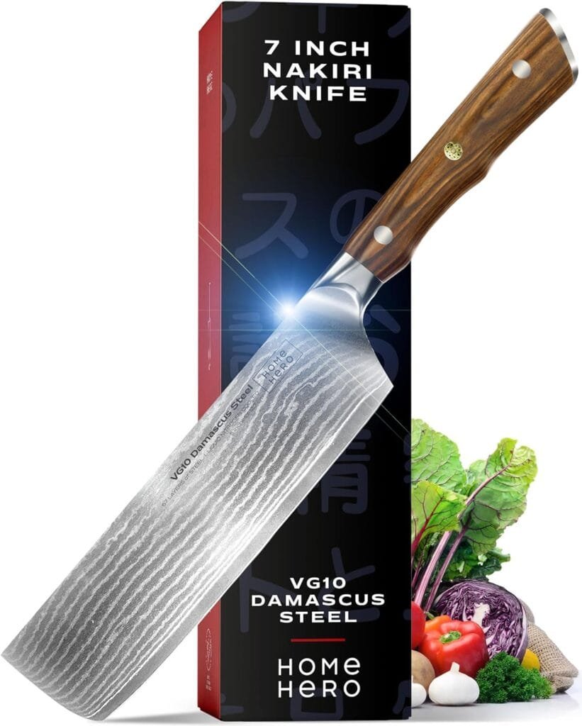 Home Hero 2 Pcs Chef Knife with Sheath - High Carbon Stainless Steel Kitchen Knife with Ergonomic Handle - Razor Sharp Multipurpose Chopping Knife (Stainless Steel 8-Inch Chef Knife) Home Hero 2 Pcs Chef Knife with Sheath - High Carbon Stainless Steel Kitchen Knife with Ergonomic Handle - Razor Sharp Multipurpose Chopping Knife (Stainless Steel 8-Inch Chef Knife)