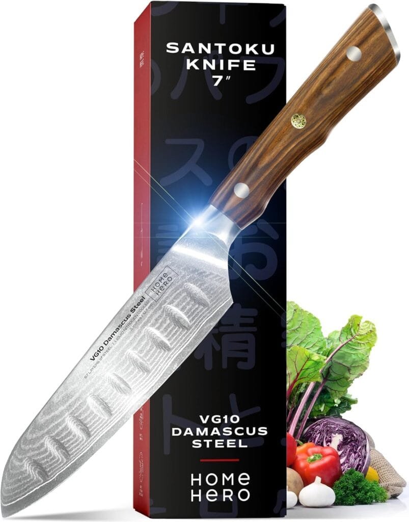 Home Hero 2 Pcs Chef Knife with Sheath - High Carbon Stainless Steel Kitchen Knife with Ergonomic Handle - Razor Sharp Multipurpose Chopping Knife (Stainless Steel 8-Inch Chef Knife) Home Hero 2 Pcs Chef Knife with Sheath - High Carbon Stainless Steel Kitchen Knife with Ergonomic Handle - Razor Sharp Multipurpose Chopping Knife (Stainless Steel 8-Inch Chef Knife)