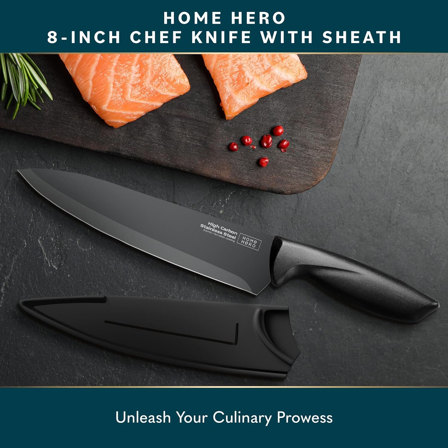 home-hero-2-pcs-chef-knife-with-sheath-high-carbon-stainless-steel-kitchen-knife-with-ergonomic-handle-razor-sharp-multi - Cooking Appliance World