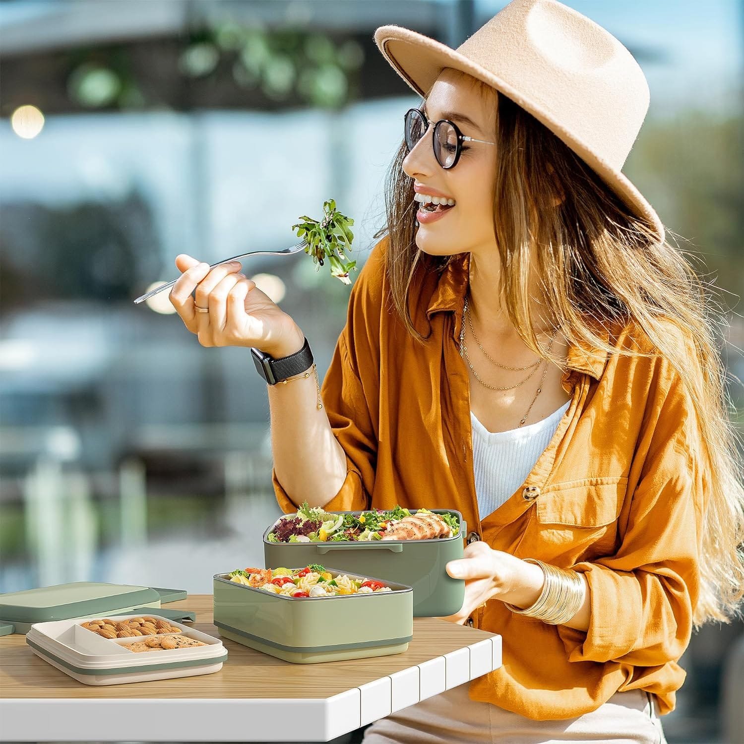 HOMETALL Stainless Steel Bento Box, Stackable lunch containers for Adults, 1500ML-6 Compartment Bento Lunch Box, BPA-Free Lunch Box Containers with Utensil for On-the-Go Balanced Eating HOMETALL Stainless Steel Bento Box, Stackable lunch containers for Adults, 1500ML-6 Compartment Bento Lunch Box, BPA-Free Lunch Box Containers with Utensil for On-the-Go Balanced Eating