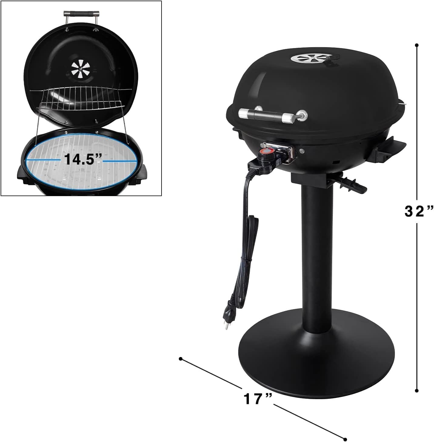 Homewell Electric BBQ Grill for Indoor Outdoor Grilling with Warming Rack - Portable Patio Grill 1600 Watts (Red) Homewell Electric BBQ Grill for Indoor Outdoor Grilling with Warming Rack - Portable Patio Grill 1600 Watts (Red)