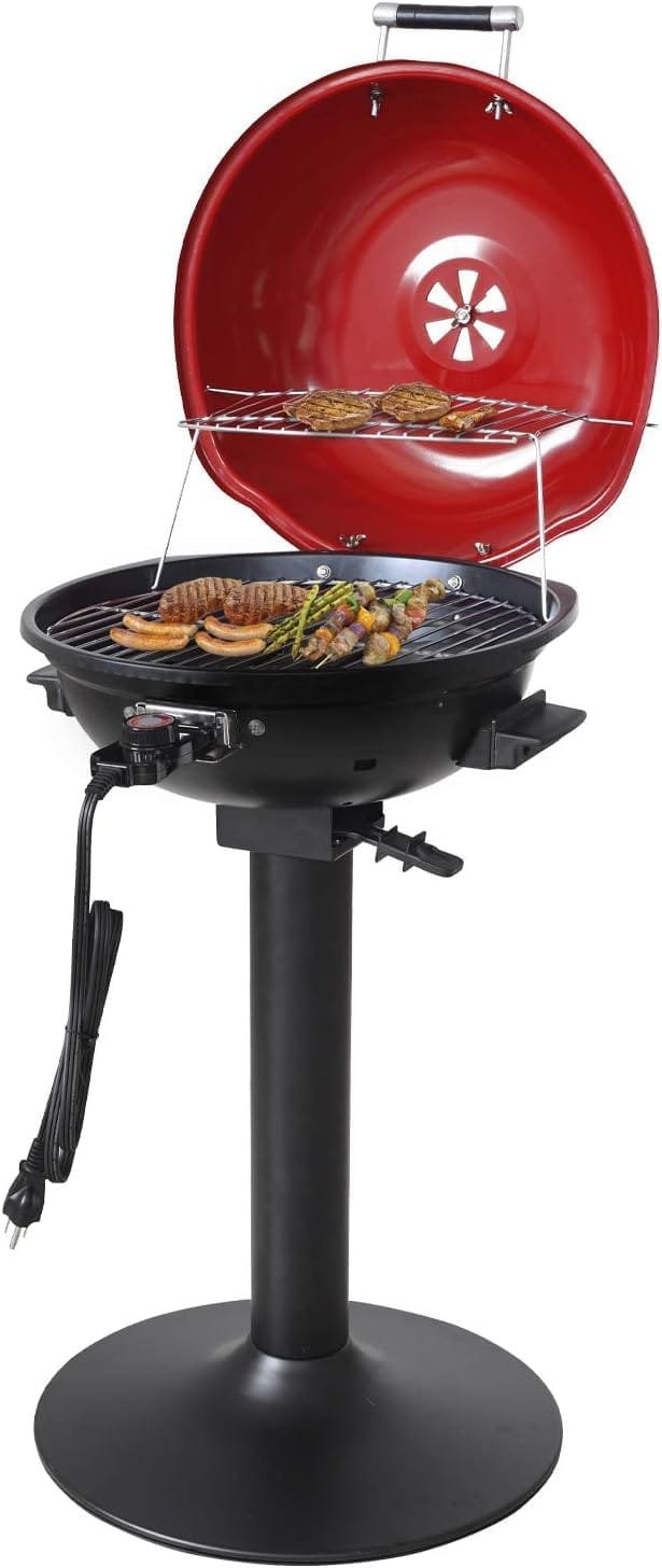 Homewell Electric BBQ Grill for Indoor Outdoor Grilling with Warming Rack - Portable Patio Grill 1600 Watts (Red) Homewell Electric BBQ Grill for Indoor Outdoor Grilling with Warming Rack - Portable Patio Grill 1600 Watts (Red)