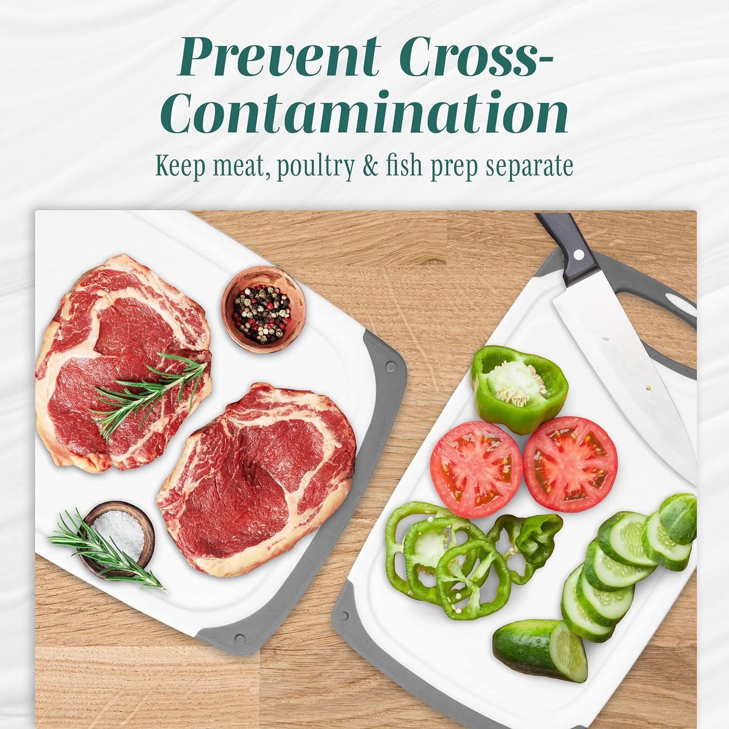 HOMWE Cutting Boards for Kitchen - Chopping Board 3-Pack w/Different Sizes and Non Slip Handles - Reversible, Large Cutting Board Set - Unique Gifts for Cooks Who Have Everything - Gray HOMWE Cutting Boards for Kitchen - Chopping Board 3-Pack w/Different Sizes and Non Slip Handles - Reversible, Large Cutting Board Set - Unique Gifts for Cooks Who Have Everything - Gray