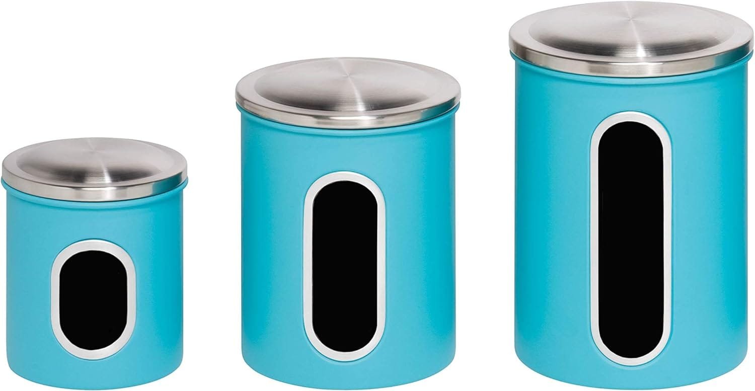 Honey-Can-Do 3-Piece Metal Nested Canister Storage Set, Steel,Silver Honey-Can-Do 3-Piece Metal Nested Canister Storage Set, Steel,Silver