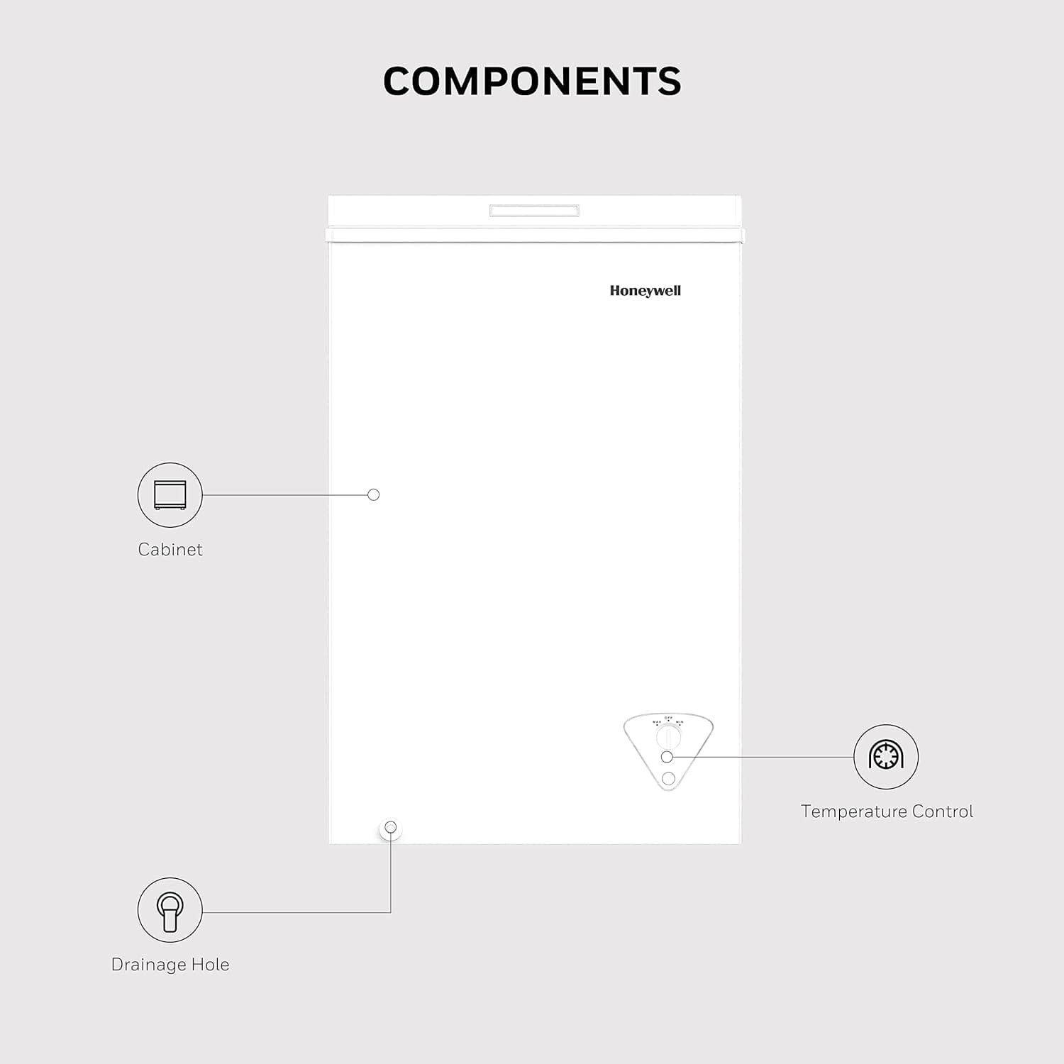 honeywell-35-cubic-feet-chest-freezer-with-removable-storage-basket-adjustable-temperature-control-energy-saving-for-gar - Cooking Appliance World