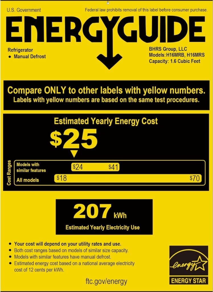 Honeywell Compact Refrigerator 1.6 Cu Ft Mini Fridge with Freezer, Single Door, Low noise, for Bedroom, Office, Dorm with Adjustable Temperature Settings, Black Honeywell Compact Refrigerator 1.6 Cu Ft Mini Fridge with Freezer, Single Door, Low noise, for Bedroom, Office, Dorm with Adjustable Temperature Settings, Black