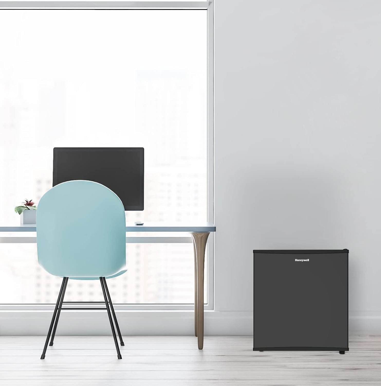 Honeywell Mini Compact Freezer Countertop, 1.1 Cubic Feet, Single Door Upright Freezer with Reversible Door, Removable Shelves, for Home, Dorms, Apartment, Office- White