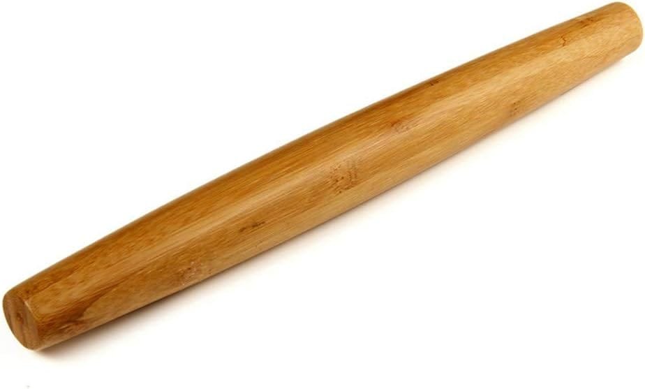 HONGLIDA Classic French Rolling Pins Bamboo Wooden Rolling Pin for Baking Pizza Dough Pie Cookie, 13-Inch