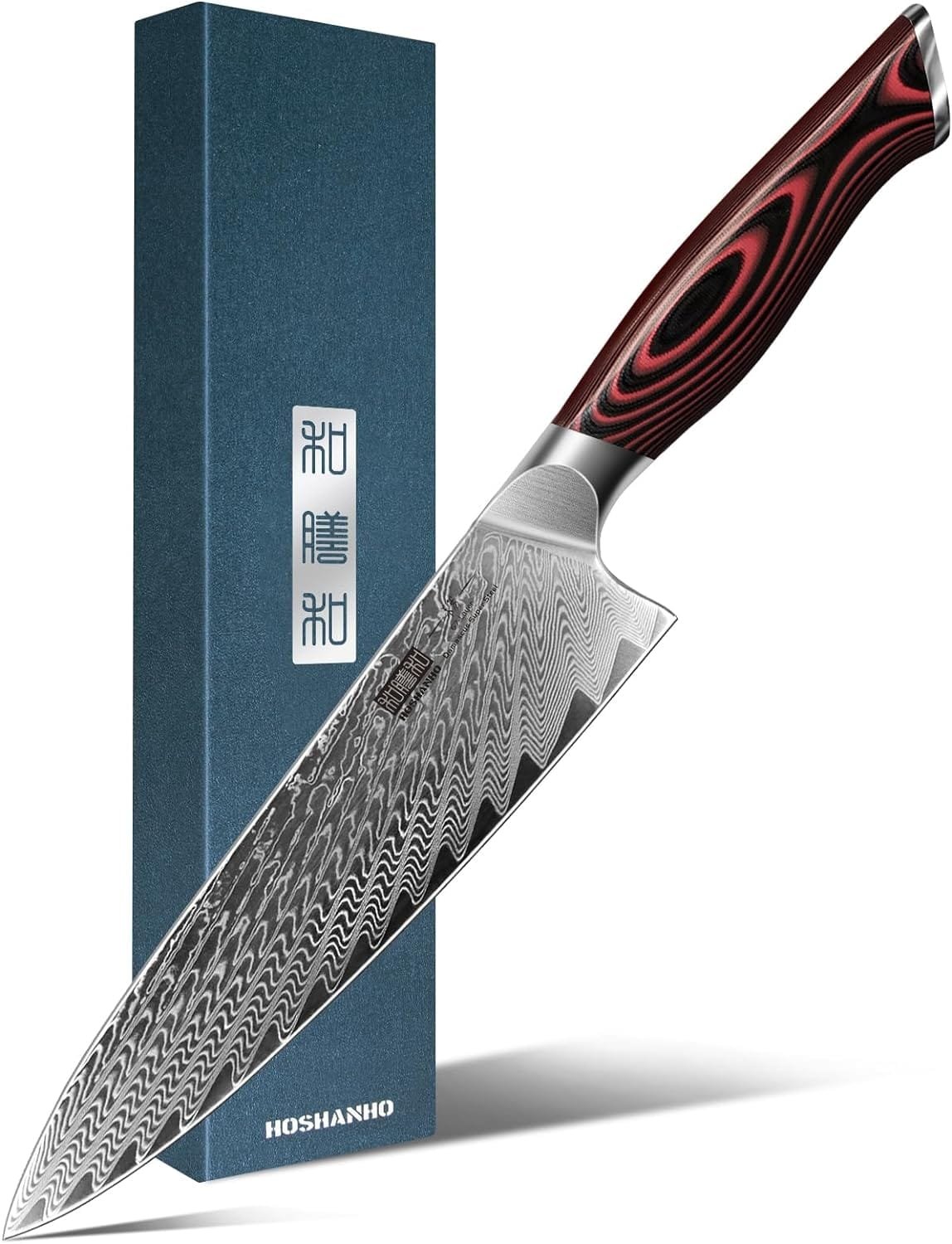 HOSHANHO 8 Inch Damascus Chef Knife, Professional VG-10 Damascus Super Steel Kitchen Knife, Ultra Sharp Cooking Knife with Ergonomic G10 Handle HOSHANHO 8 Inch Damascus Chef Knife, Professional VG-10 Damascus Super Steel Kitchen Knife, Ultra Sharp Cooking Knife with Ergonomic G10 Handle
