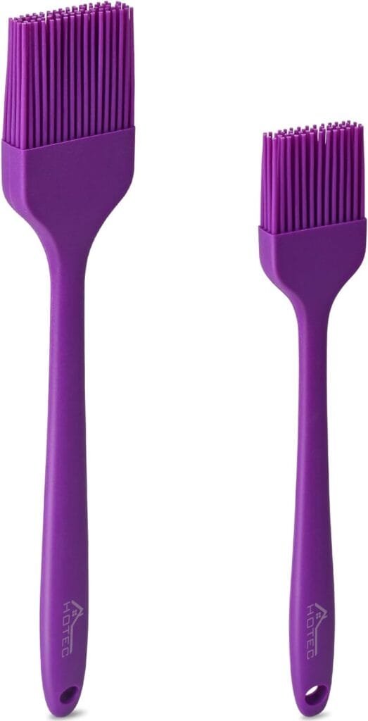 HOTEC 2 pieces Set Basting Brushes Silicone Heat Resistant Pastry Brushes Spread Oil Butter Sauce Marinades for BBQ Grill Barbecue Baking Kitchen Cooking BPA Free Dishwasher Safe (Classic Blue) HOTEC 2 pieces Set Basting Brushes Silicone Heat Resistant Pastry Brushes Spread Oil Butter Sauce Marinades for BBQ Grill Barbecue Baking Kitchen Cooking BPA Free Dishwasher Safe (Classic Blue)