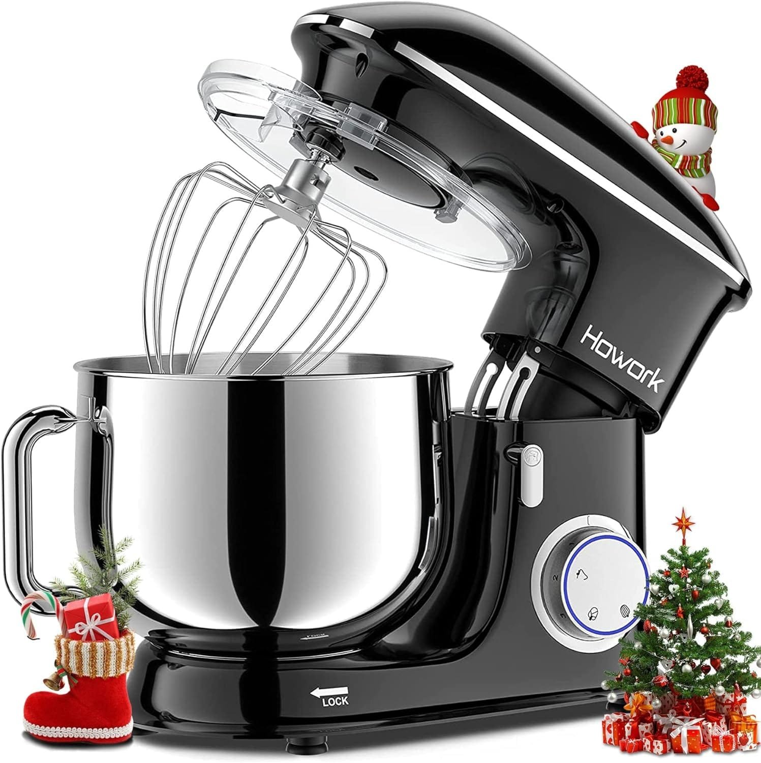 HOWORK 8.5QT Stand Mixer, 660W 6+P Speed Tilt-Head, Electric Kitchen Mixer With Dishwasher-Safe Dough Hook, Beater, Wire Whip Pouring Shield (8.5 QT, Black) HOWORK 8.5QT Stand Mixer, 660W 6+P Speed Tilt-Head, Electric Kitchen Mixer With Dishwasher-Safe Dough Hook, Beater, Wire Whip Pouring Shield (8.5 QT, Black)