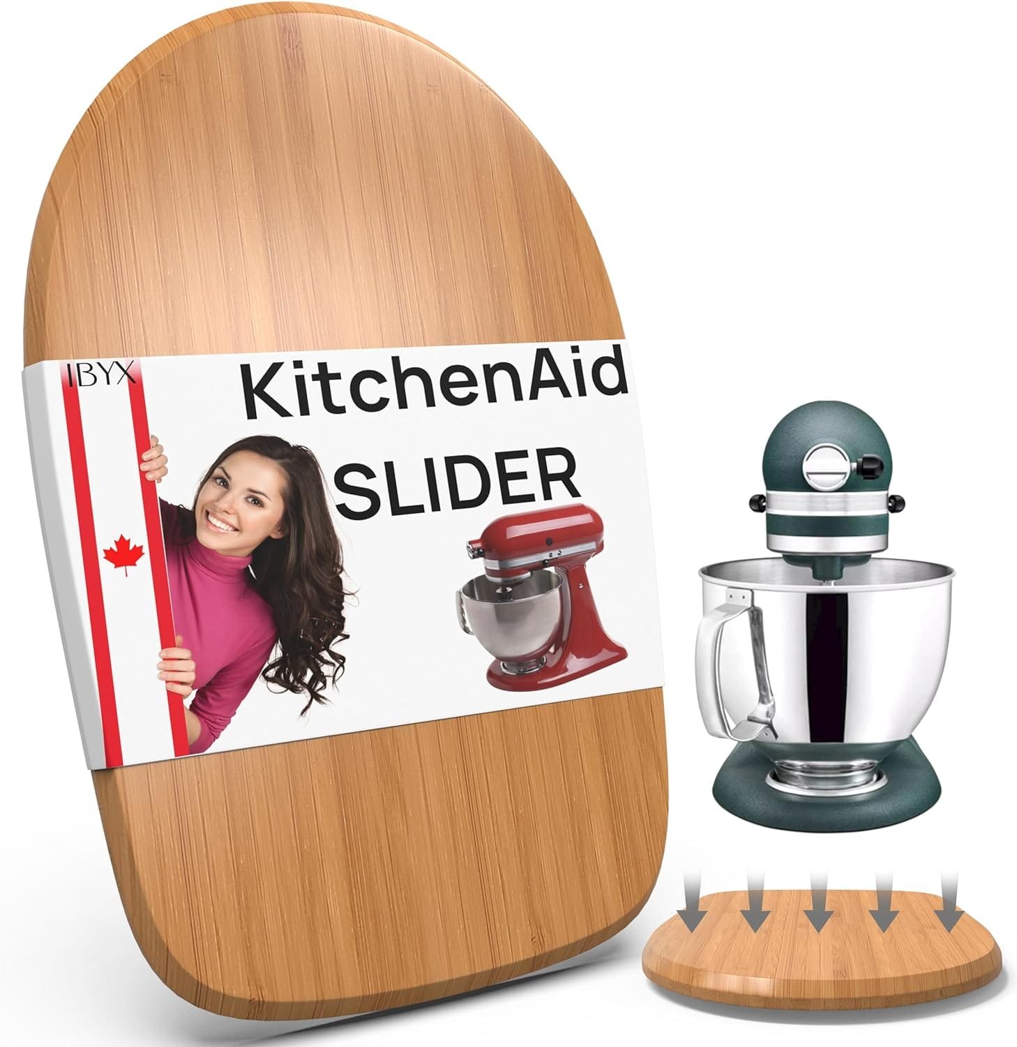 Ibyx Bamboo Sliding Tray for 4.5 Qt Kitchenaid Stand Mixer - Effortless Kitchen Aid Mixer Slider Mat for Countertop - Strong, Sturdy Non-Slip Appliance Slider Board (Natural) Ibyx Bamboo Sliding Tray for 4.5 Qt Kitchenaid Stand Mixer - Effortless Kitchen Aid Mixer Slider Mat for Countertop - Strong, Sturdy Non-Slip Appliance Slider Board (Natural)