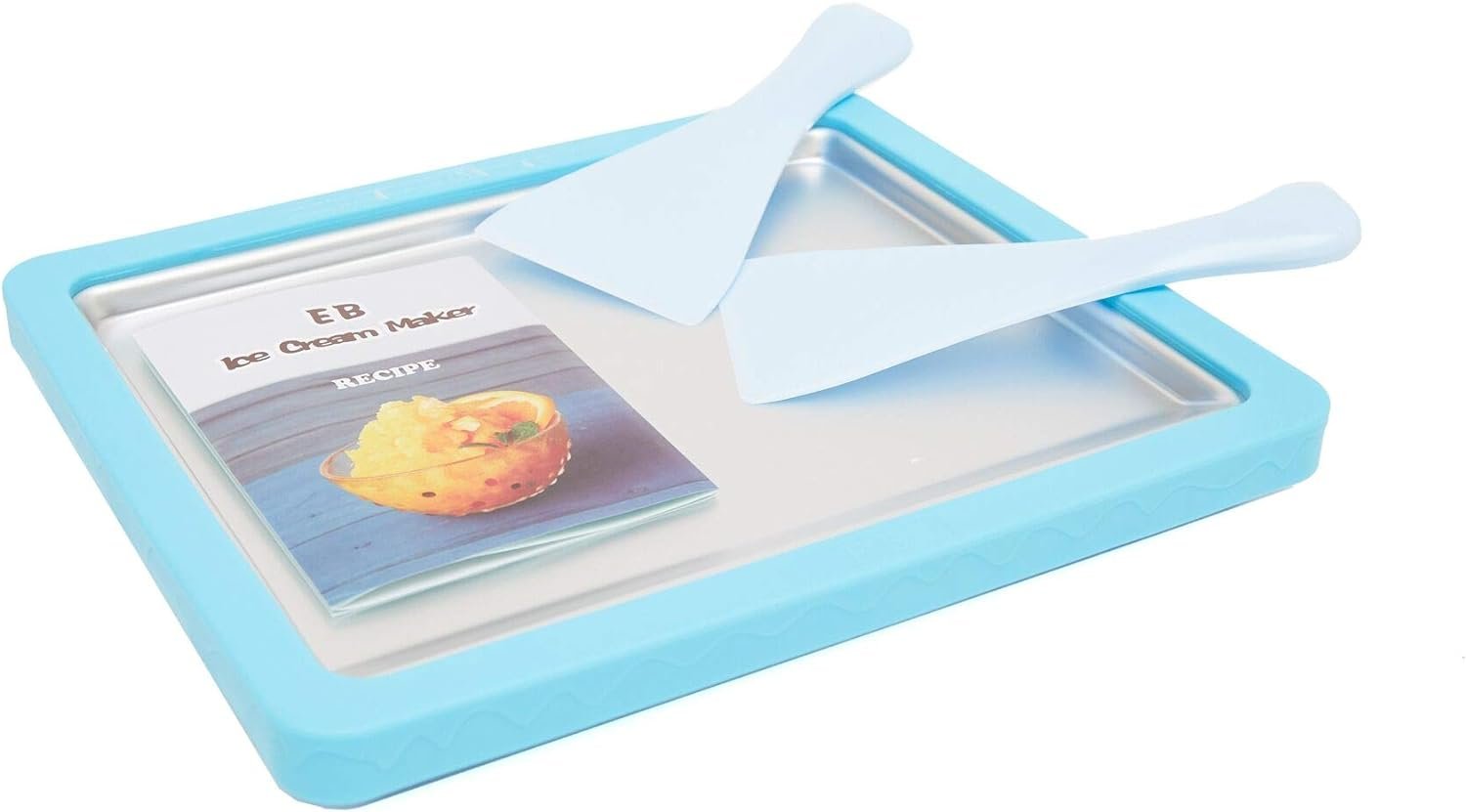 Ice Cream Maker/Pan/Roll - Frozen Yogurt, Sorbet, Gelato - Family Fun, Healthy Alternative DIY at home (Turquoise)